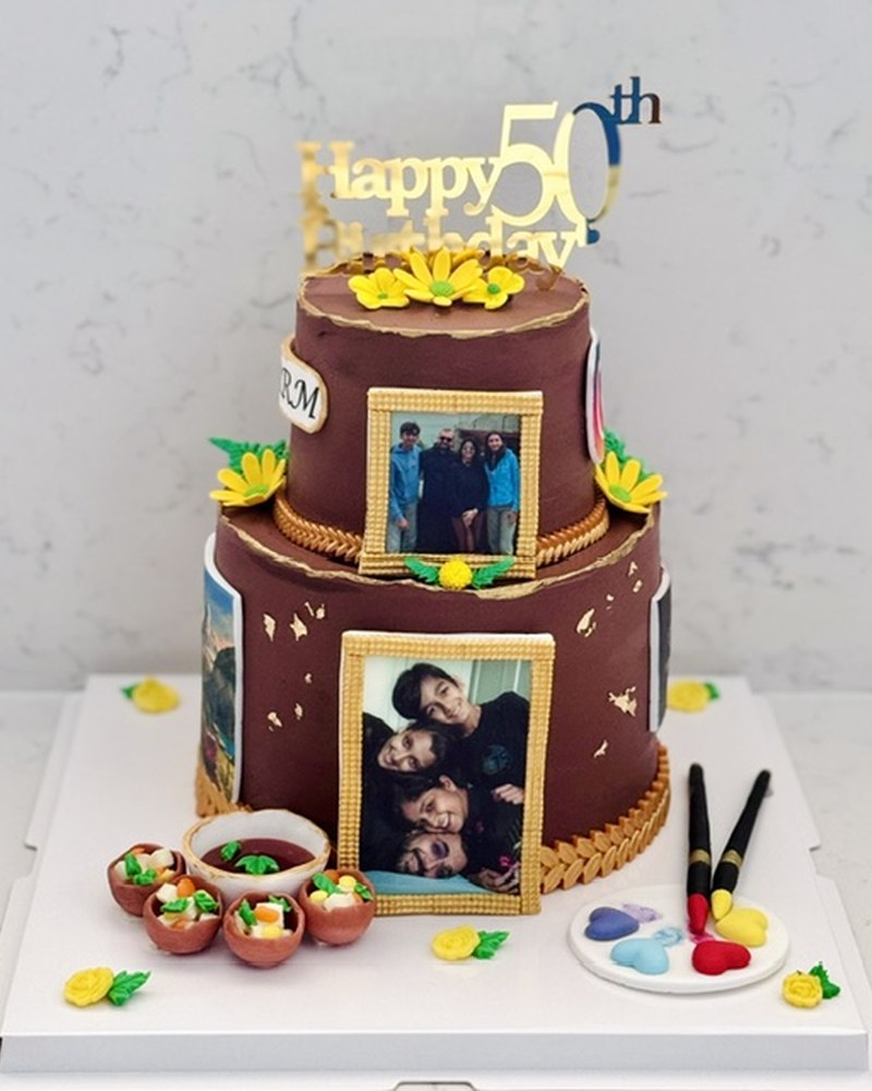 Tiered cake — Photo frames, 50th